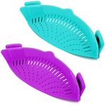 Snap Strainer, DaKuan 2 Packs of Hands-free Clip-on Heat Resistant Colander Pour Spout for Pasta Vegetable Noodles Pot bowl Pan