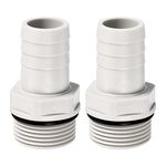 PATIKIL Hose Barb Fitting Straight 20mm Barbed G3/4 Male Thread, 2 Pack POM Plastic Pipe Connector, Grey