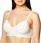 Hanes Women's Comfort Evolution Lace Wirefree Bra, Tick Tock Chevron Pattern, Large