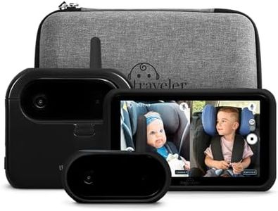 Tiny Traveler Ai Smart Wireless Baby Car Monitor with Add-On Camera, Travel Kit & Power Bank - AI-Powered Safety Alerts Detection, Virtual Fence, Long Range 1000ft Night Vision, 2-Way Talk - Black