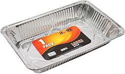 Orion Best House 5 pcs Rectangular Aluminium Foil Baking Trays - Foil Trays Containers for Food Storage, Baking, Roasting, Takeaway and Party (L 43 X W 31 X H 8 cm)