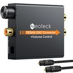 Neoteck DAC Digital to Analog Audio Converter SPDIF Coaxial Toslink Signal to Analog Stereo RCA L/R 3.5mm Jack Stereo Audio Adapter for HDTV Amps Blu Ray DVD Sky HD PS3 TV Box with 3 Feet Optical Cable and USB Power Cable