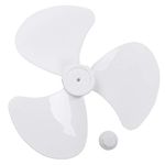 JanJean Plastic Fan Blade Leaves Fan Table Fanner Replacement Part with Nut Cover Universal Household Standing Pedestal White 16 Inch 3 Leaves