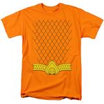 DC Comics Men's Aquaman New Aqua Uniform T-Shirt, Orange, Small