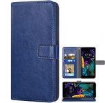 Mobile Mantra Vintage Wallet for Apple iPhone 12 || Real Leather Wallet Phone Case || Genuine Leather with Viewing Stand & 3 Card Holder || Flip Folio Cover with Card Slot (Antique Blue) (Please check your phone model before buying