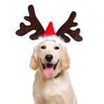 PEDOMUS Cat Dog Christmas Antlers Headband Reindeer Antler Headband for Dogs Cats Small Dog Reindeer Antlers Hat Dog Christmas Deer Costume