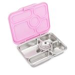 Yumbox Presto Stainless Steel Bento Box | 5 Compartment Leakproof Lunch Box For Kids & Adults, Lightweight & Compact | Premium Durable Materials | BPA-Free, Food-Safe | 900ML - Rose Pink