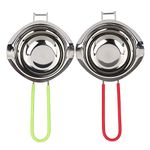 2 Pack Stainless Steel Double Boiler Pot, Chocolate Melting Pot Soap Candle Candy Making Tool Kit Wax Melting Heat Proof Bowl for Melting Chocolate, Butter, Cheese(Green+Red)