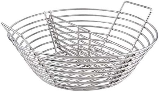 Mydracas Stainless Steel Lump Charcoal Fire Basket with Divider, Grill Baskets for The Large Big Green Egg