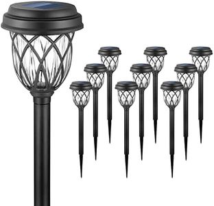 EXCMARK 10 Pack Solar Lights Outdoor Garden Pathway Solar Powered Yard Lights for Walkway Sidewalk Driveway.