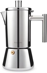 Easyworkz Diego Stovetop Espresso Maker Stainless Steel Italian Coffee Machine Maker 6Cup 10 oz Moka Pot Induction Espresso Pot