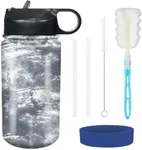 rickyh style Kids Water Bottle with Straw Lid Insulated Stainless Steel Reusable Tumbler Gifts for School, Toddlers, Girls, Boys 14oz
