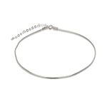 Annika Bella Sterling Silver Chain Choker Necklace, Length 13-16 Inches, Minimalist Layering Chokers, Waterproof, 925 Adjustable Short Necklaces for Women and Teens (Snake Chain)