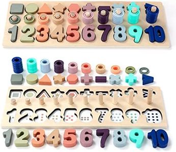 Toddler Montessori Toys Teaches Number, Counting, Math, Stacking Fun Preschool Learning Activates for Boy and Girl | 1 Year Old Boy Gifts and Beyond! (Macaron)