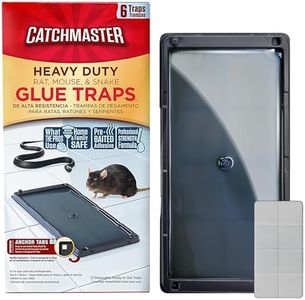 Catchmaster Rat & Mouse Glue Traps with Sticky Putty 6Pk, Large Bulk Glue Rat Traps, Mouse Traps Indoor for Home, Pre-Scented Adhesive Plastic Tray, Snake, Mice, & Spider Traps, Pet Safe Pest Control