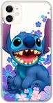 ERT GROUP mobile phone case for Apple Iphone 11 original and officially Licensed Disney pattern Stitch 001 optimally adapted to the shape of the mobile phone, with glitter overflow effect