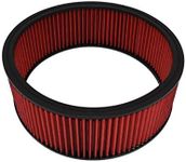 A-Team Performance - Air Filter Element Air Cleaner High Flow Replacement Washable and Reusable Round Cotton Fiber - Compatible with Buick Chevrolet GMC Ford Mopar Oldsmobile Pontiac (14X5)