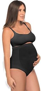 ANNETTE Women's Soft and Seamless Full Coverage Pregnancy Panty, Black, S