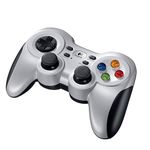 Logitech F710 Wireless Gamepad, 2.4 GHz Wireless with USB Nano-Receiver, Controller Dual Vibration Feedback, 4 Switch D-Pad, PC - Silver