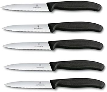 Victorinox 5-Piece Vegetable Knife Set Swiss Classic Black - 10 cm with Serrated Edge - Tomato Knife