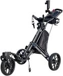 CaddyTek CaddyLite EZ-S Pro One-Click Folding 3-Wheel Golf Buggy with Swivel Front Wheel - Black - 12-Month Australian Warranty