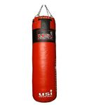 USI UNIVERSAL THE UNBEATABLE 626L Punching Bag, 626L Immortal Super Leather Filled Boxing Bag, Thick Leather Canvas Laminated, D-ring At Bottom, 25mm Foam Lining For Body Feel (40Kg, Height 120cm)