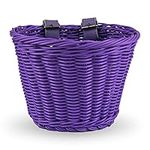 EIRONA Kids Bike Basket for 12 14 16 Children Bike, Kids Bicycle Basket for Scooter, Tricycle, Boys & Girls Bike Accessories, Purple