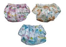 CucKoos Baby Boy & Girls PVC Plastic Diaper Padded Baby Nappy Panty Training Pants Cotton Inside and Soft Plastic Outside Reusable Waterproof Pack of 3 (18-24 Months)