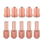 KEMAO 5Pcs 220669 Plasma Cutter Electrode & 5Pcs 220671 Plasma Cutter Nozzle Tips Tips Fit for Hypertherm Powermax 45 Plasma Cutting Torch Consumables