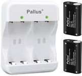 Pallus Rechargeable Lithium Battery - for Xbox Controller 2x 6000mWh Battery Pack with 2H Fast Charge Dual-Channel Charger for Xbox One S/Xbox One X/Series X|S/Elite Wireless Controller