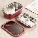 Gigicloud Stainless Steel Bento Box, Portable Lunch Box For Adult Stainless Steel Compartment Sealed Food Storage Containers