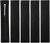 5 Pack Leather Pen Pouch Sleeve, Single Fountain Pen Holder Case, Soft Pen Protective Cover Organizer for Stylus Touch Pen, Ballpoint Pen, Pencils (Black)