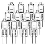 G4 Halogen Bulbs, 12 Pcs 10W 12V Halogen Light Bulbs 2 Pin Clear Capsule Lamp Bulb, Halogen-Pin-Base-Lamp Warm White Light Clear Capsule for Cooker Lighting, Signal Lights, Track Lighting (12)