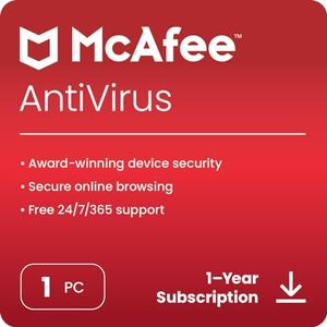 Mcafee Anti-Virus (1 PC | 1 Year) (Email Delivery in 24 hours- No CD)