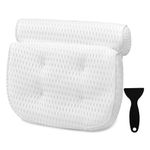 Bath Pillow Bathtub Pillow - Bath Pillows for Tub with Neck, Head, Shoulder and Back Support - 4D Air Mesh Spa Pillow for Bath - Extra Thick, Soft and Quick Dry