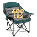 Northroad Oversized XL Padded Camping Chair w/Cell Phone Holder, Large Camp Lounge Chair, Foldable Lawn Chair w/Cup Holder,Carry Bag for Outdoor Hiking, Beach, Picnics, Heavy-Duty 400-lbs Capacity