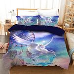 Dream Catcher Unicorn Quilt Doona Duvet Cover Set Single Double Queen Size Available Queen, 2 Pillow Cases