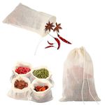 24pcs Spice Bags, 6x4 Inch Tea Bags Reusable Empty Straining Tea Bags Muslin Bags for Cooking Cheesecloth Drawstring Soup