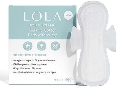 LOLA Ultra Thin Menstrual Pads with Wings, Regular Absorbency - 32 Count - Organic Cotton Topsheet & Core, Natural Ingredients, Chlorine & Toxin Free, Powerful Leak Protection - BPA Free