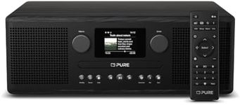 Pure Classic C-D6i – All-in-One Internet Radio with WiFi, DAB+/FM, Bluetooth 5.3, CD Player, USB, AUX, 150 Presets, 2x 15W Stereo Sound System, Colour Display, Alarm & Sleep Timer – Black