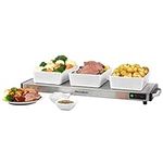 Progress EK2610P Cordless Hot Plate, Large Food Warming Tray, Plate Warmer, Portable Buffet Server Tray, 1200W, Non-Slip, 15 Minute Charge Time, Keeps Meals Warm for Up to 60 Minutes, Camping/Caravans