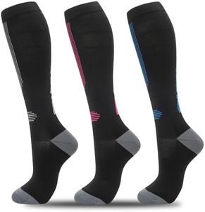 fenglaoda Compression Socks for Women Men 3 Pairs Graduated Compression Support Circulation Socks for Nurses