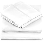 Danjor Linens King Size Sheets Set - 6 Piece Set Including 4 Pillowcases - Deep Pockets - Breathable, Soft Bed Sheets - Wrinkle Free - Machine Washable - White King Bed Sheets - 6 pc