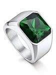 Bandmax Emerald Ring for Men Stainl