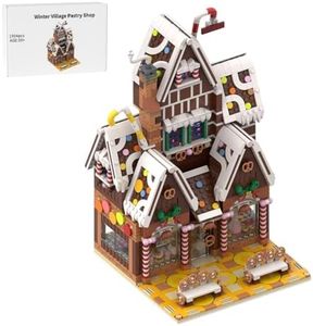 EnuoChbuild Architecture Winter Village Pastry Shop, Christmas Modular House Building Set, 1904 Pieces Street View Bricks Set for Adults, Modular Buildings Authored by fraccalvieri, MOC-199764