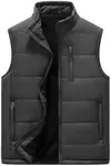 AKuVoL Men's Office Vest Outerwear Winter Warm Insulated Quilted Puffy Sleeveless Casual Jacket for Hiking Running Grey XL