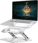 Dyazo Solid Height and Angle Adjustable Tabletop Laptop Riser/Laptop Stand for Desk Compatible for Mac Book, Laptops, Notebooks 11 (27cm)-15.6 inches (39.6cm, Silver)