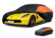 GUNHYI Car Cover Custom Fit for Chevrolet Corvette C4/C5/C7/C8 Coupe Convertible Targa (1980-2024) Waterproof All Weather for Automobiles, Outdoor Full Cover Rain Sun UV Protection, Orange