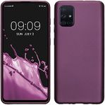 kwmobile Case Compatible with Samsung Galaxy A71 Case - Soft Slim Metallic TPU Silicone Cover - Metallic Lavender