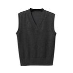 Deals of The Day Returns Women's V Neck Ribbed Sweater Vest Casual Plain Knitted Jumper Vests 2024 Trendy Sweaters Cute Preppy Clothes Gifts for Women Who Dark Gray